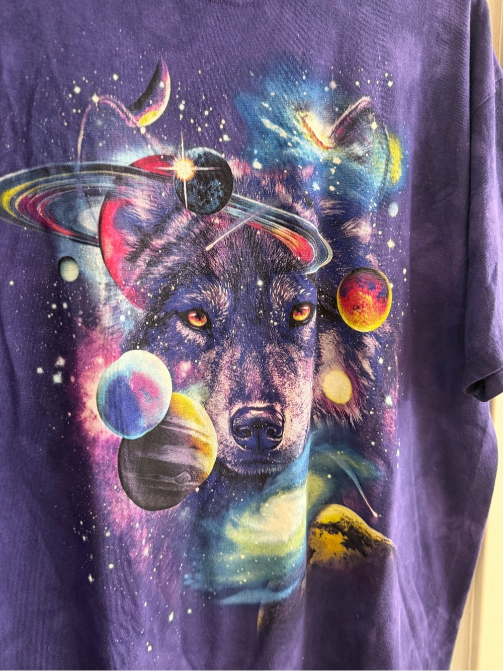 The Mountain' Purple Wolf & Planets Graphic Tee - Picture 2 of 4